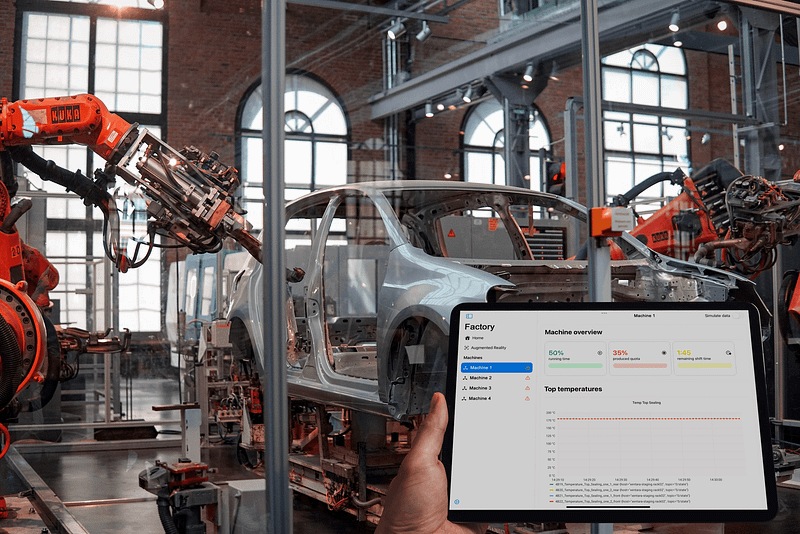 Automotive Factory with Xentara Machine Control App on Tablet